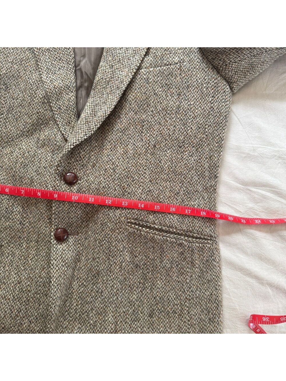 Vtg Harris Tweed Andrew Douglas Wool Sport Coat Blazer Mens 38 Double Vent 20 - Picture 8 of 9